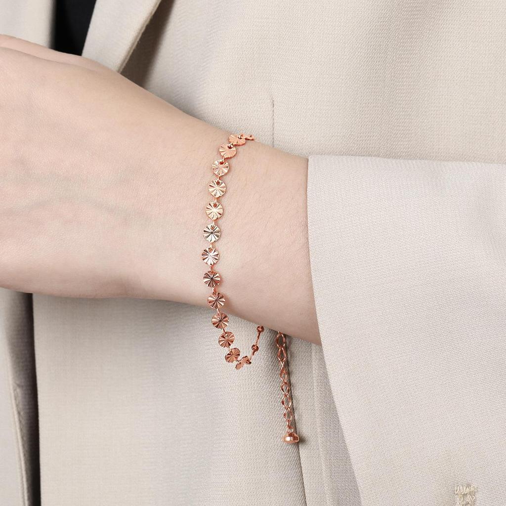Bracelet Coréen Haut de Gamme Minimaliste à Paillettes Tournesol en Acier Titane Embossé pour Femmes