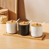 Kitchen Ceramic Seasoning Jar Seasoning Box Kitchen Chili Salt Sugar Jar MSG Pepper Seasoning Box Tableware