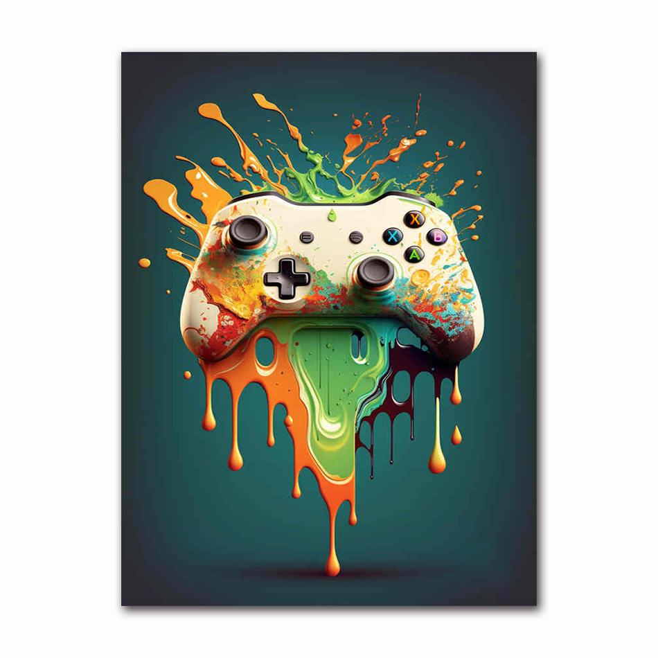 Colorful Game Controller Wall Art Poster Prints Nordic Aesthetic Picture Canvas Painting Gaming Boy Room Home Decoration