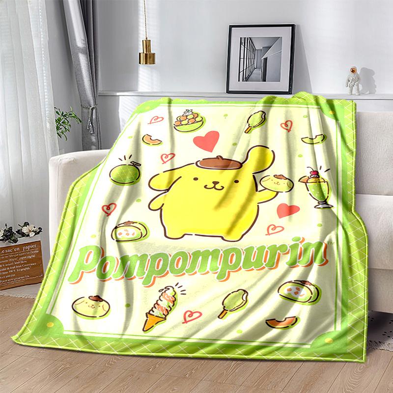 1pc Pompompurin Cartoon Blanket, Cute Animal Design for Room Decor, Soft Throw Blanket Perfect as Birthday Gift, Living Room, Travel, Camping, Car Bla