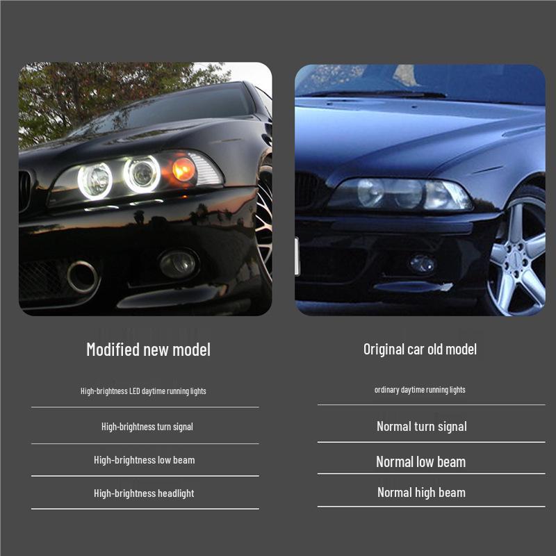 LED Projector Headlight Assembly with DRLs and Turn Signals for 98-03 BMW 5 Series E39