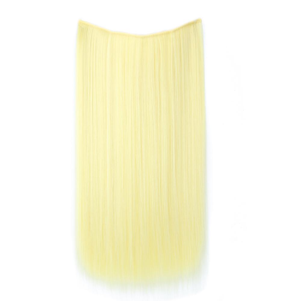 MISS WIG Women Long Straight Invisible Hair Extensions Synthetic Fiber Natural Hairpiece Fish Line Daily Wear Cosplay Hair