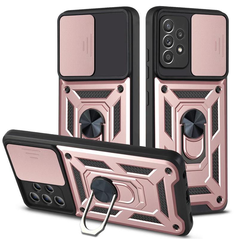 Magnetic Ring Cases For Samsung Galaxy S24 S23 S22 S21 S20 Ultra Plus Slide Lens Protector Case For Samsung S24 S23 S21 FE Cover