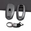 Abs Carbon Fiber Car Smart Key Cover Case Keychain For Hyundai Elantra I30 Venue Palisade Accent Santa Fe Veloster Kona