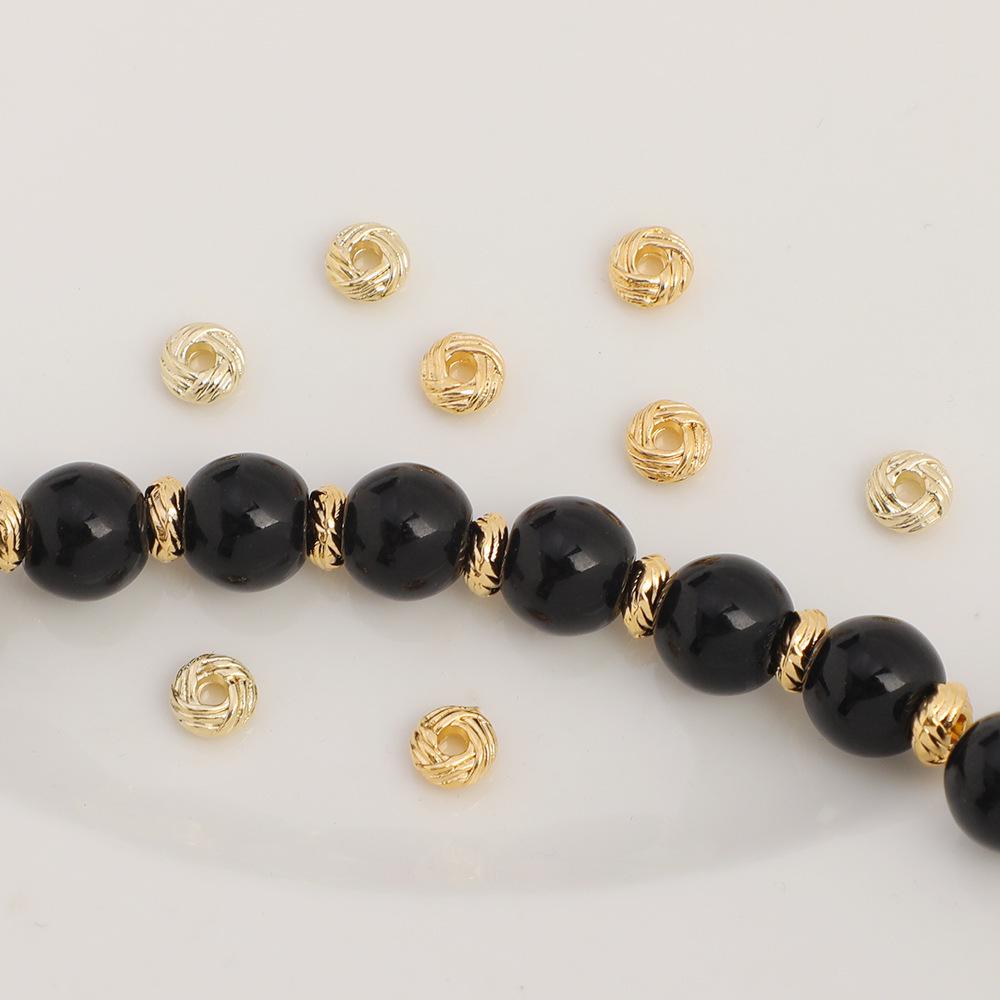 14k Gold Filled Verdrehte Perlen für DIY Schmuck Halskette & Armband Abstandshalter