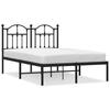 Metal Bed Frame with Headboard Black 120x200 cm