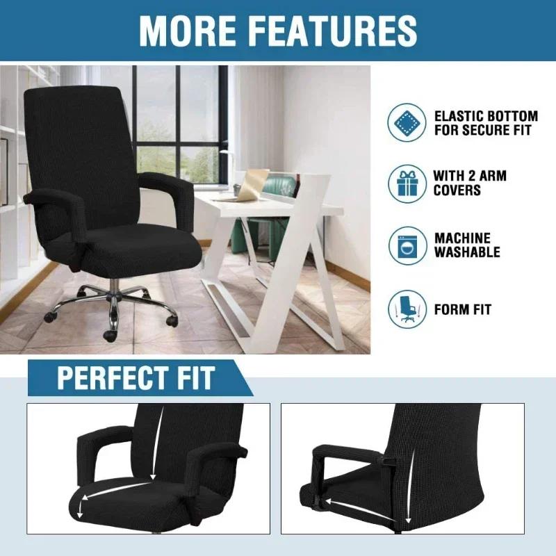 Office Computer Chair Covers Armchair Protector Black High Quality Housse De Chaise Includ Armrest Jacquard Gamer Chair Covers