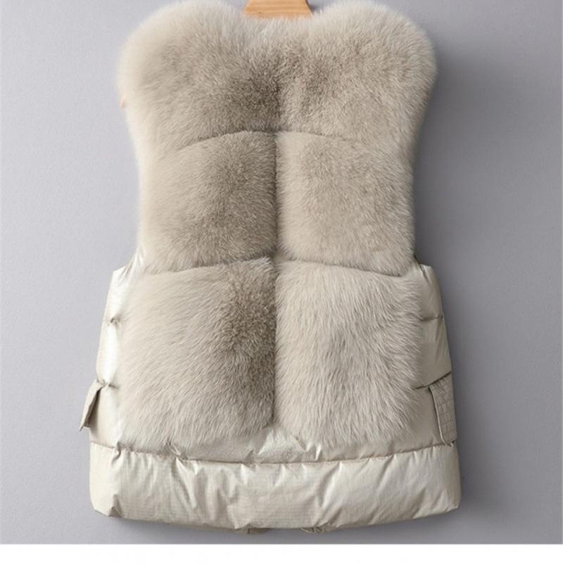 Women Vest Coat Autumn Short Jacket Iimitation Fox Fur Vest Winter OutCoat Waistcoat Sleeveless Coat