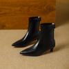 Korean Version of Temperament Rear Zipper Pointed Short Boots Women's Soft Leather Autumn and Winter Versatile Fashion Commuter Chelsea Elastic Boots