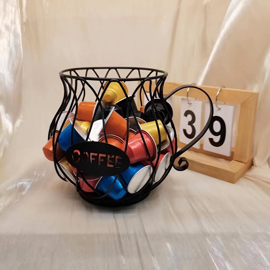 1pc Elegant Black Teapot-Shaped Capsule Holder - Multipurpose Luxury Display and Storage Rack for Coffee Pods, Snacks, and Candies - Ideal for Home