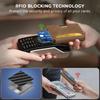 Popular One-click Elastic Card, Metal Leather Card Bag, RFID Anti-theft Brush Function, Multi-card Men's Wallet