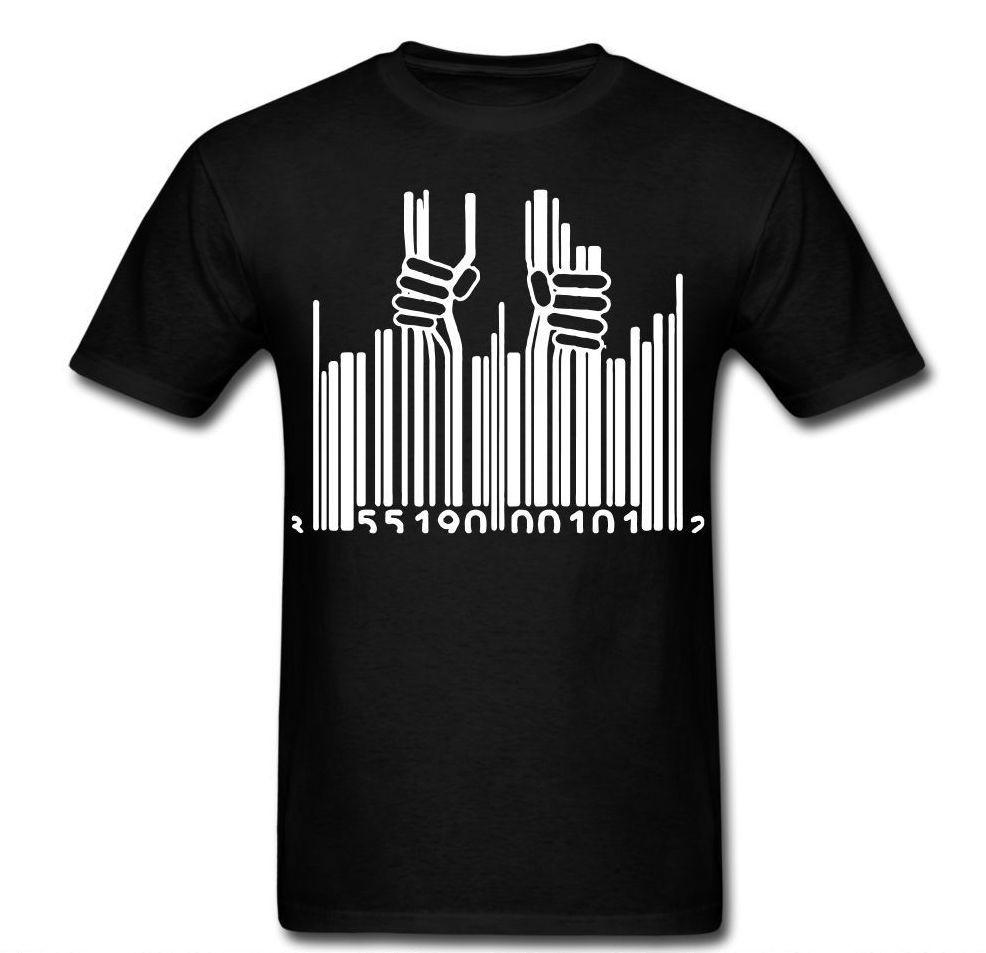 Barcode break free revolution anarchy protest Tee t-shirt L