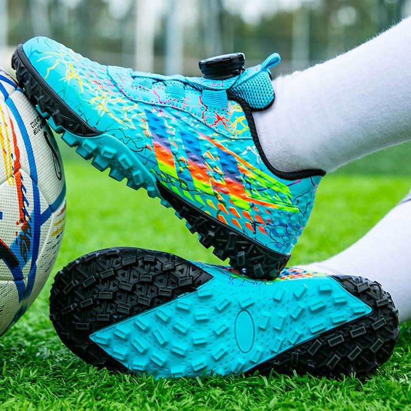 New football shoes men's and women's children's rotating buckle TF broken nails young students grass game training shoes