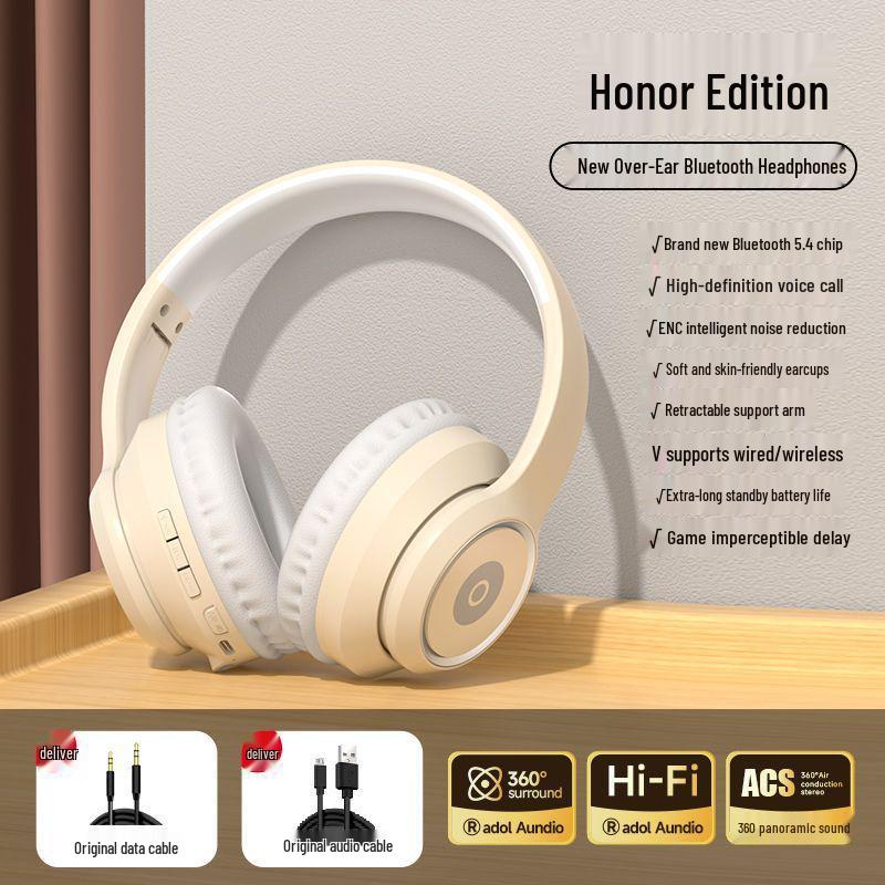Wireless Over-Ear Bluetooth Headphones with Heavy Bass, Long Battery Life, and Noise Cancelling for Gaming