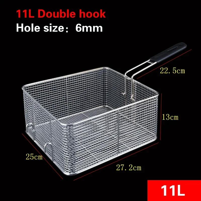 Stainless steel frying basket net French fries basket frame square oil control basket dense frying screen