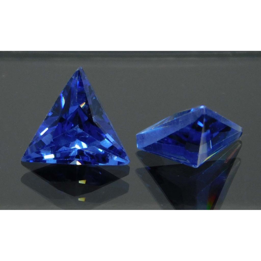 5x5 mm 2 Natural Blue Sapphire Trillion shape CERTIFIED Loose Gemstones Pair MULTTIQ111