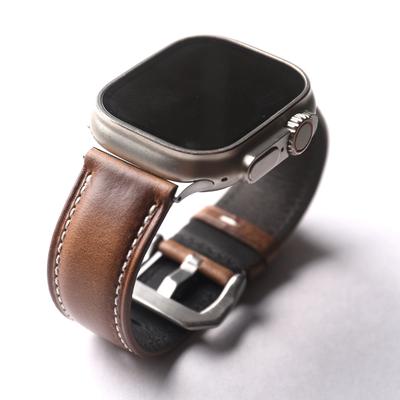 Classic Handmade USA Chicago Cowhide Leather Strap for iWatch Apple Watch Ultra2 49MM 46MM 45mm,S10 S9 Soft Men's Bracelet Vintage Style