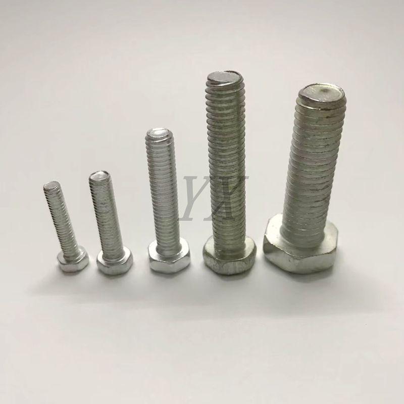 Galvanized Flat Head Hexagon Bolt Screw, Grade 4.8, M6-M8 x 110, GB21 Standard