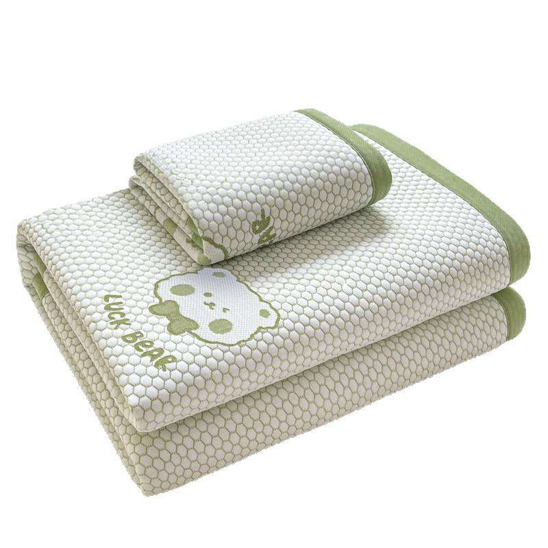 Summer Nude Ice Silk Cooling Mat Set: 3-Piece, Soft, Machine-Washable, A-Class Fitted Sheet