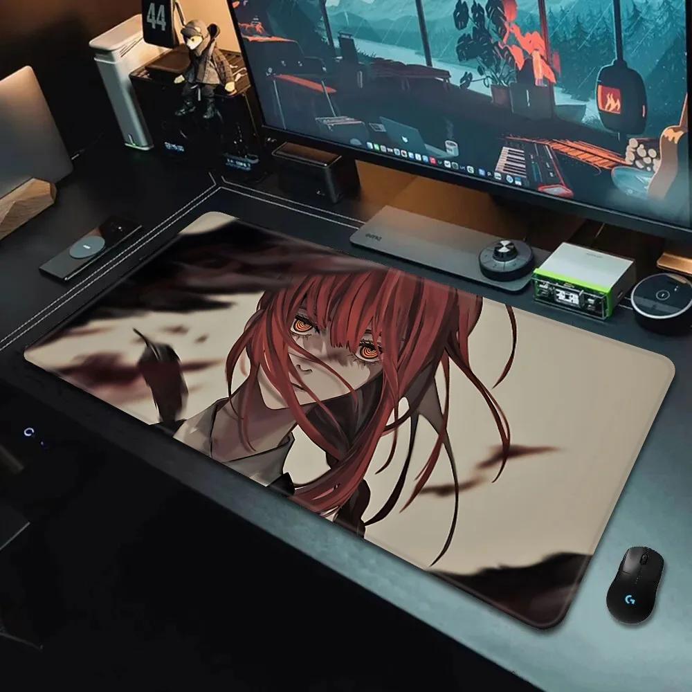 Anime Chainsaw Man Mauspade HD-Druck Computer-Gamer Verriegelungskante Rutschfestes Mauspade XXLxcm Tastatur PC Schreibtischunterlage
