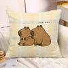 Cute Capybara Print Decorative Pillowcase Bedroom Living Room Square Cushion Pillowcase