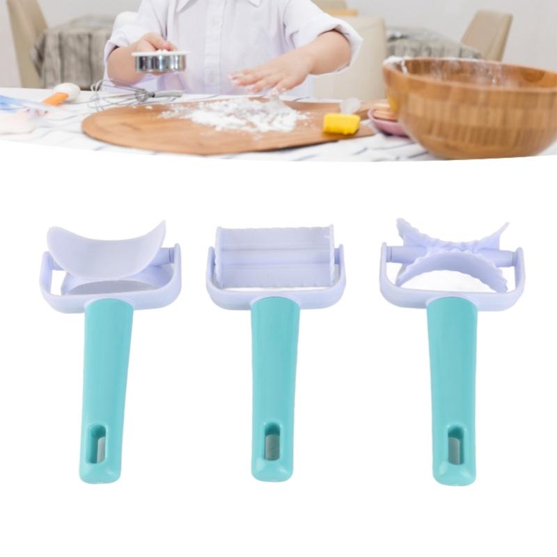 3Pcs/Set DIY Dough Cutter Roller Baking Accessory For Wonton Biscuit Cookies Dumpling Cake Making