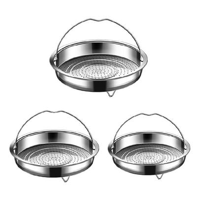 Steaming Tray with Handle Stainless Steels Food Vegetable Steamers Rack Basket Cooking Steaming Tray Easy To Clean