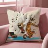 C-Calvin and H-Hobbes Cushion Cover Multi-Scene Pillow Cover for Home & Car - Reversible, Soft & Durable for Daily Use