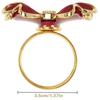 ABWR-30 Pieces Red Bowknot Napkin Rings, Butterfly Knot Napkin Ring Holders Handmade Metal Napkin Buckles Elegant Table Decor