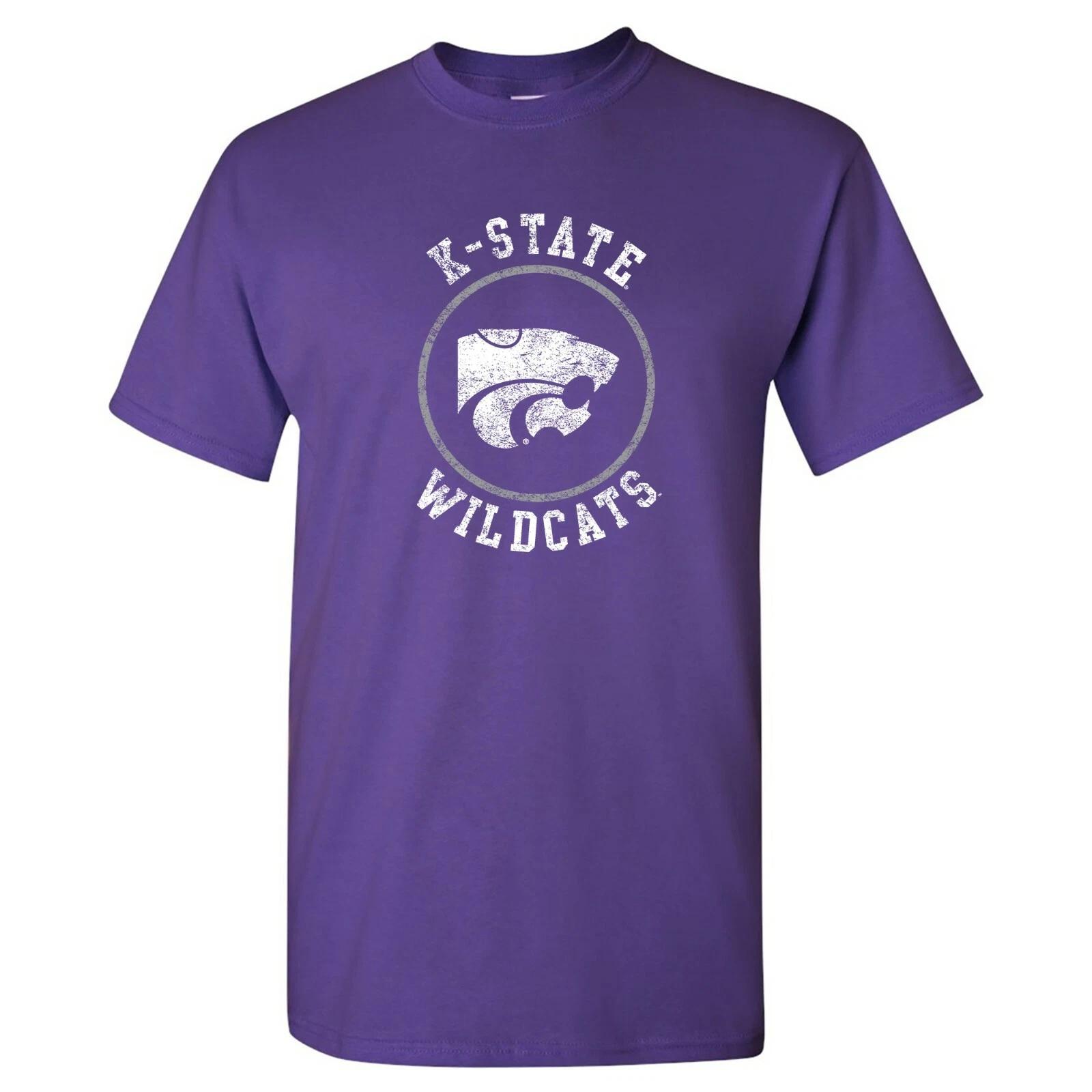 Kansas State Wildcats Distressed Circle Logo T-Shirt - Purple S