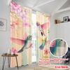 2pcs,2D Plane Printing Curtains&Window Treatment Hummingbird Harmony(1) Versatile 100% Polyester (without Rod) Art Deco Festive