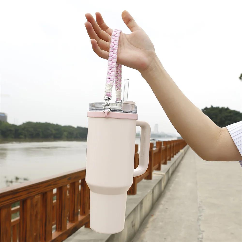 Hand-woven For 40oz Water Bottle Handle Cup Food Grade Thickened Silicone Ring For Stanley Sports Water Cup Strap Accessories