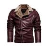 Vestes en simili cuir pour hommes veste bombardier à glissière doublée en polaire Moto Biker manteau court PU Moto Racer élégant automne hiver vêtements d'extérieur