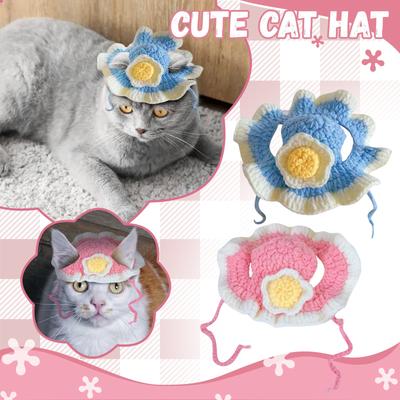 Kreslený klobouk pro kočku, Roztomilý kostým pro domácí kočku ve tvaru ryby, Prodyšný klobouk pro kočku ve tvaru ryby, Plyšový klobouk pro domácí kočku