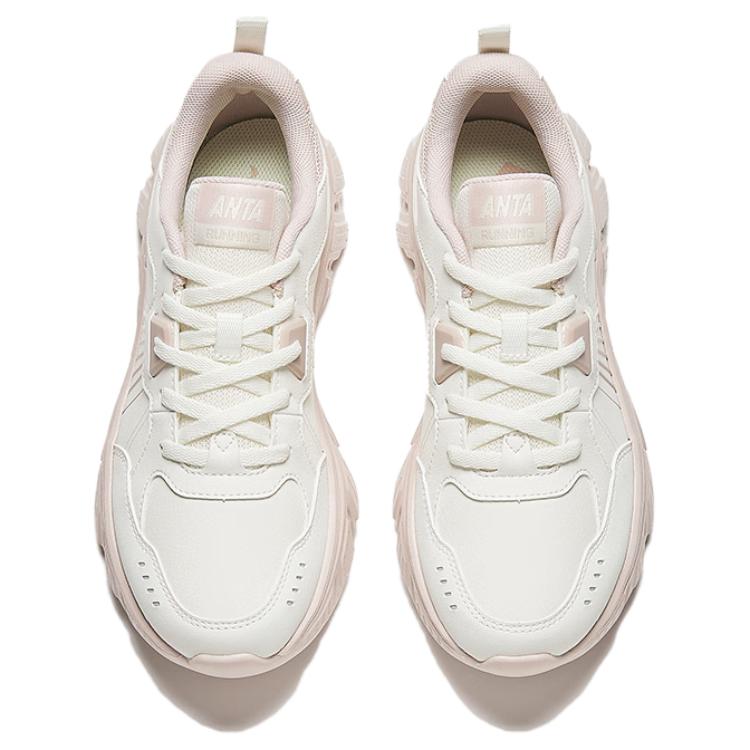 Anta Casual Versatile Comfortable Shock Absorbing Non-Slip Low-Top Running Shoes Women sneaker White Gray 922345571-7