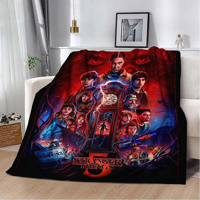 Custom Horror, Thriller 3D Printed T-The Unfamiliar Warm Flannel Blanket Living Room Sofa Camping Picnic Blanket Holiday Gifts