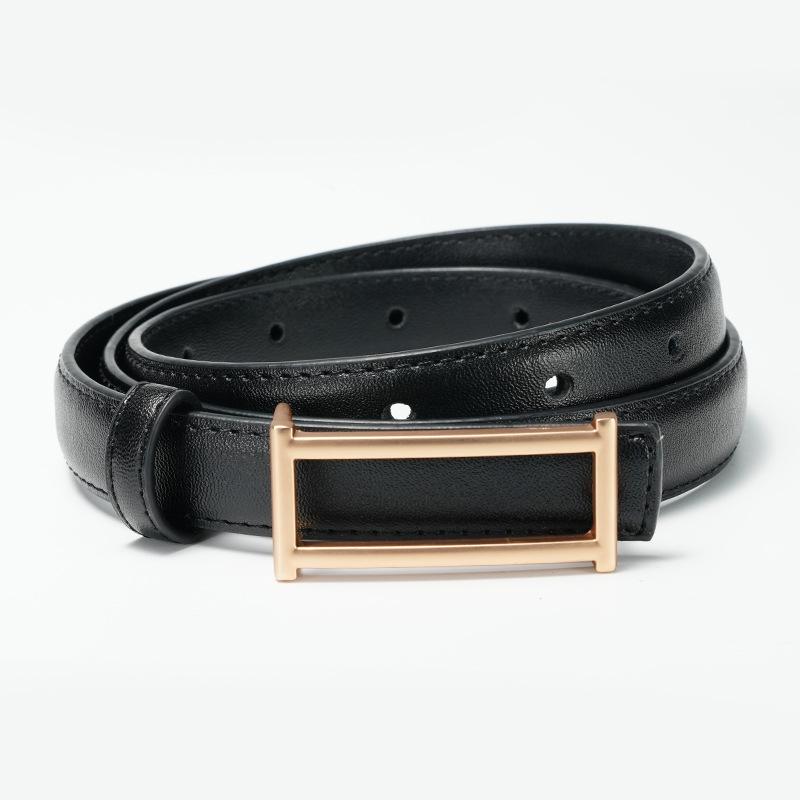 Belt, Jurgent Leather, Summer Simple and Versatile Korean Black Small Belt, Thin Fashionable Decoration with Dress Belt