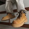 Martin boots new mid-top leather boots thick-soled heightening desert high-top casual rhubarb boots