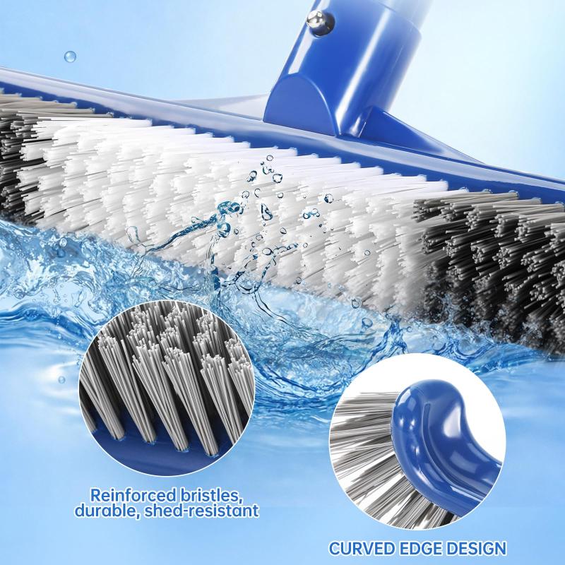 Testa di Spazzola per Piscina Robusta con Setole Rigide e Durevoli Design Curvo per la Pulizia delle Pareti del Pavimento dei Gradini della Piscina