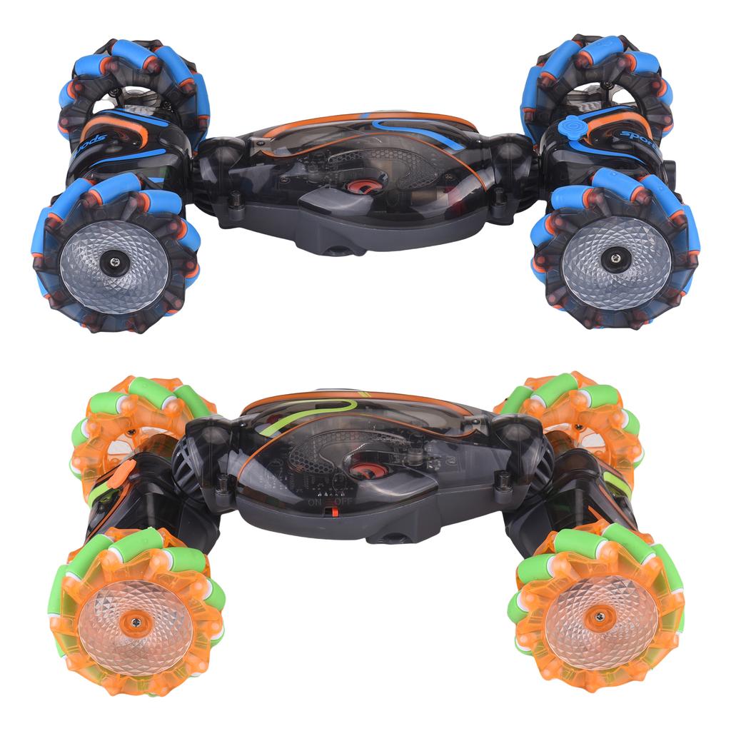 Remote Control Car, 2.4GHz 4WD Gesture Sensing Stunt Car with Spray, Lights and Music, 360° Rotation