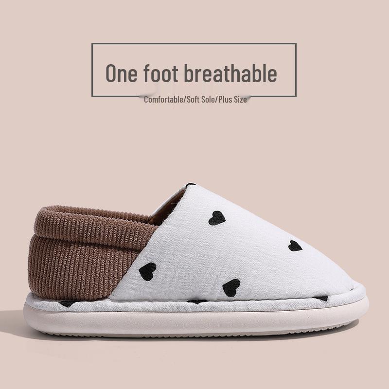 Women's Non-Slip Breathable Postpartum Home Slippers with Thick Sole - Comfortable, Warm, Heel-Covering Shoes for Autumn and Winter