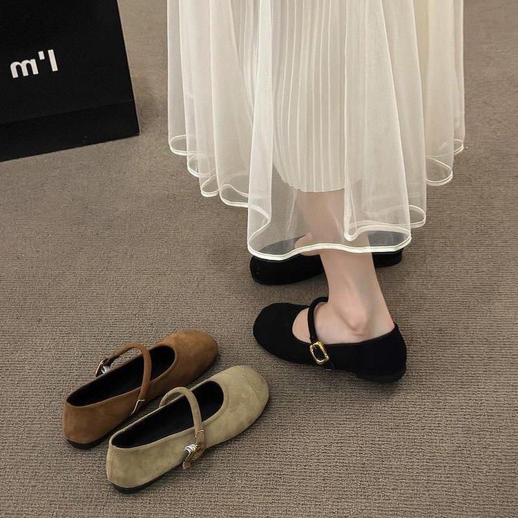 Sanft passender Rock Birkenstocks Frühjahr neue flache runde Mary-Jane-Schuhe Pendler-Temperament einzelne Schuhe