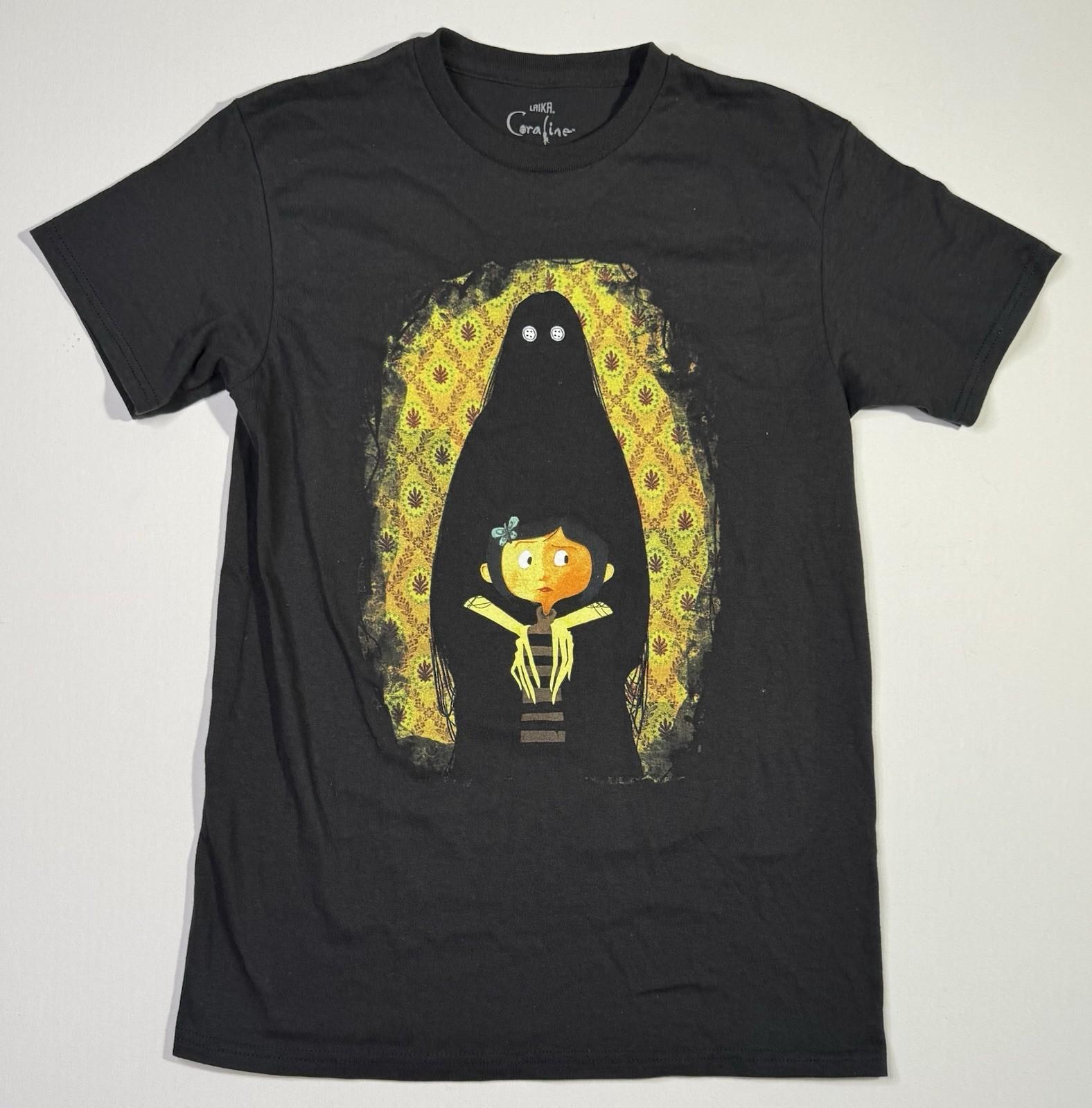 Coraline LAIKA Mens Small Black Graphic Tee Other Mother Unisex T-Shirt S