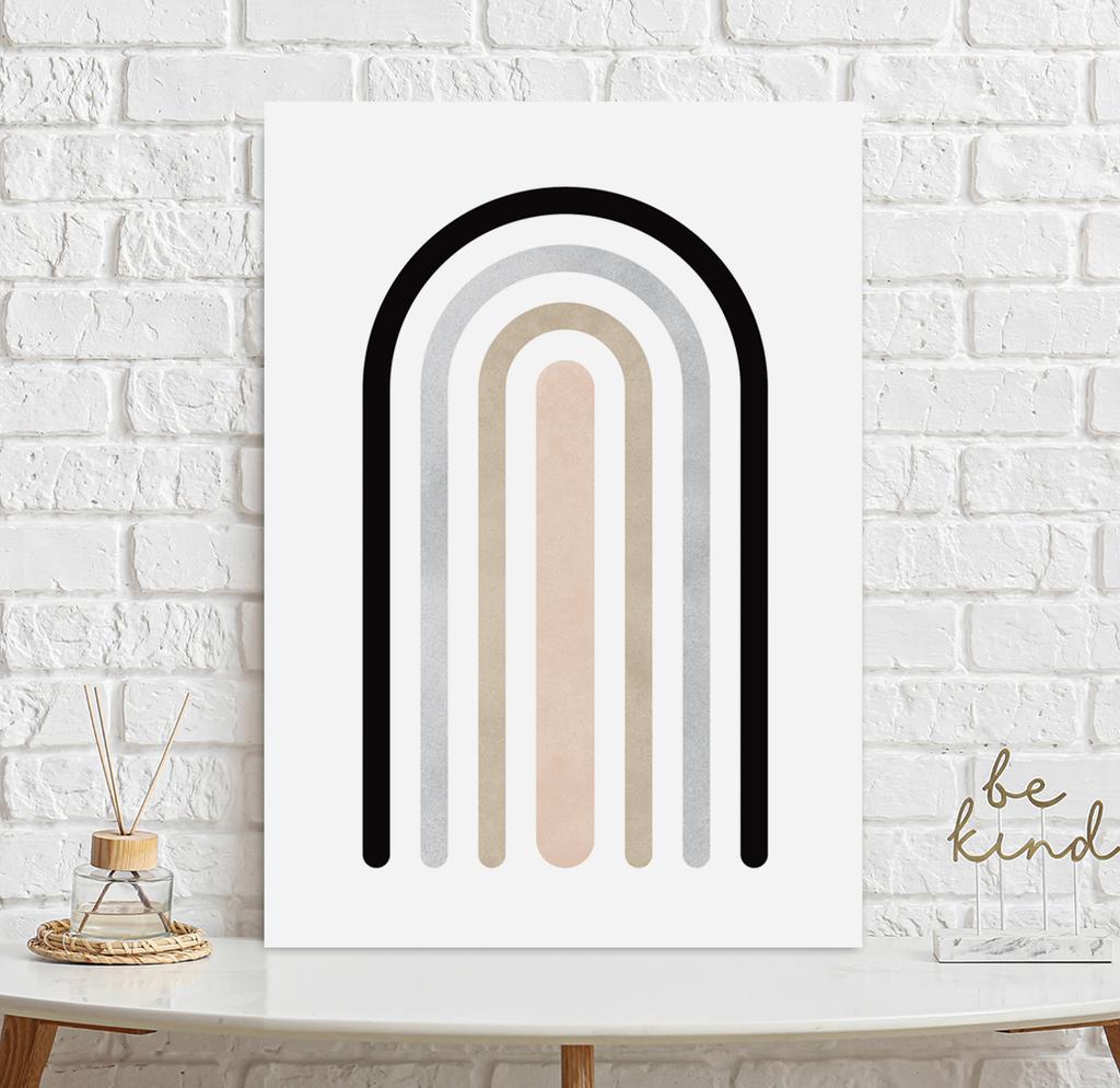 Plakat boho geometryczna tęcza