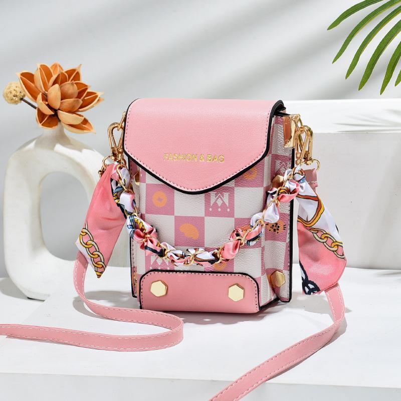 2024 Damska Transgraniczna Torba na Telefon Komórkowy o Dużej Pojemności: Torba listonoszka z podwójną komorą, wysokiej klasy, pionowa, prosta.