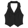 Women's Vests Halter Neck V-Neck Office Ladies Crop Tops Formal Elegant OL Waistcoat Suits Vest