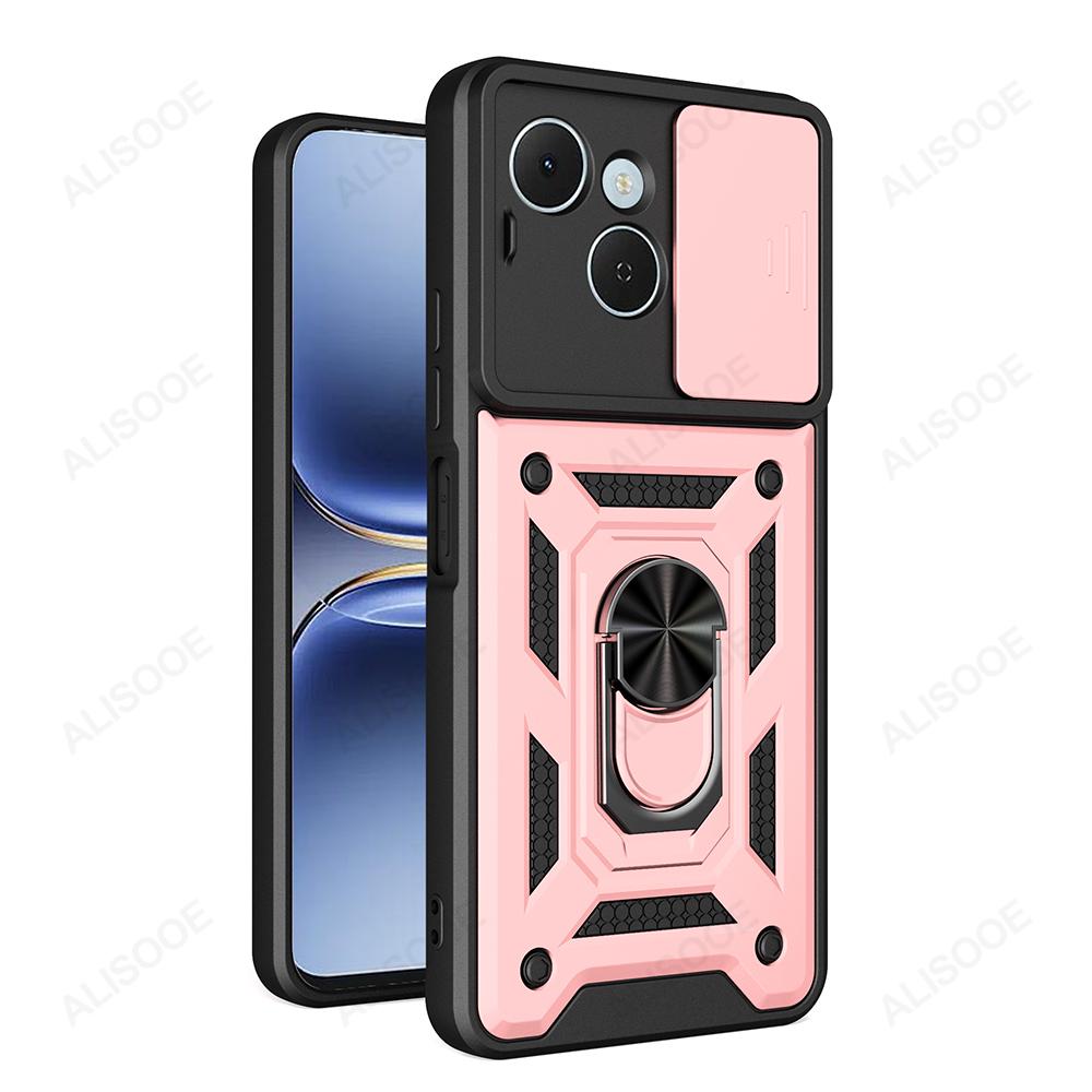 Armor Holder Funda for Tecno Spark 40C 4G Case Cover Slide Camera Protection Ring Stand Shockproof Back Capa Funda