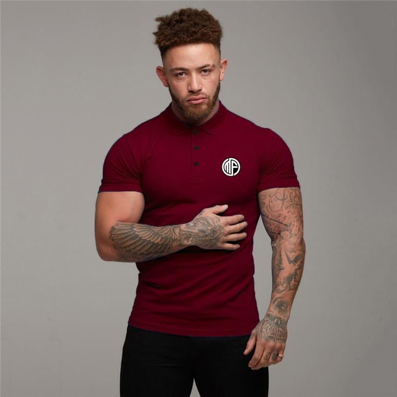 Muscleguys Sommer Ny Revers Kort Erm Herre Business Pustende Kul Poloskjorte