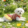 Ruffle Striped Dog Rainbow Striped Skirt Comfortable Dog Cooling Vest Dog Summer Vest  Casual Wear