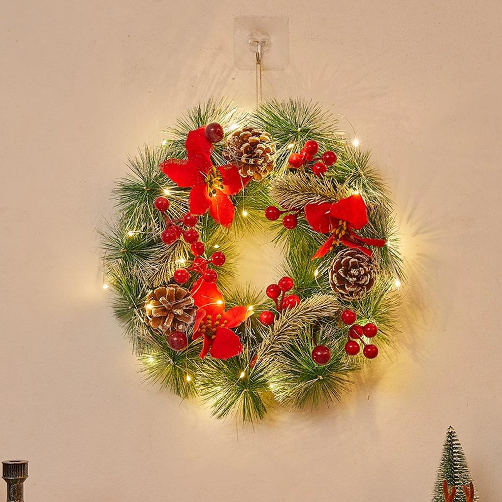 3PCS Christmas Decoration Garland Front Door Window Decoration Christmas Wreath Pendant Ornament Navidad New Year Party Supplies